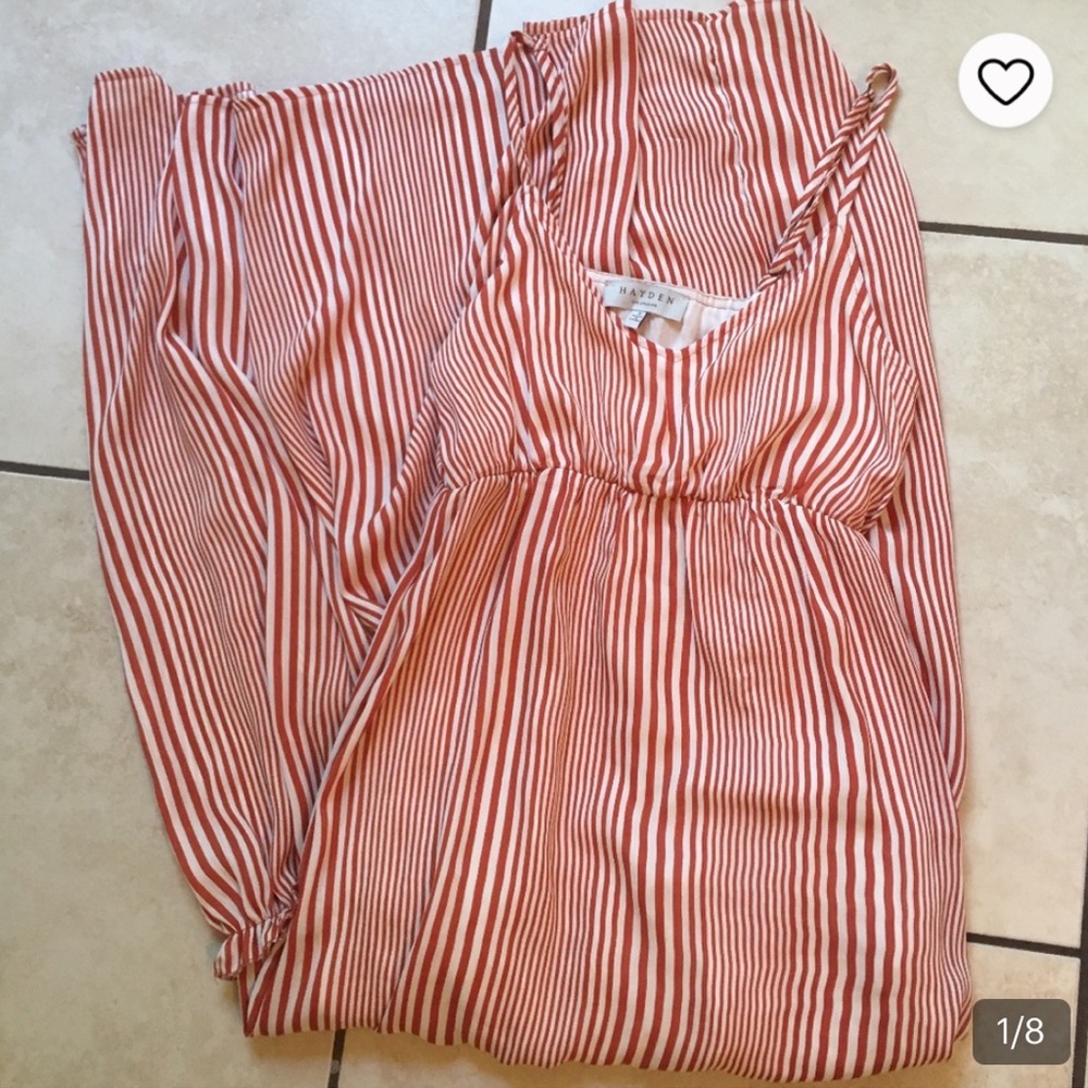 Hayden Striped Maxi Dress in Burnt Orange and Cream